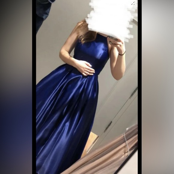 Royal Blue Satin dress - Picture 1 of 6